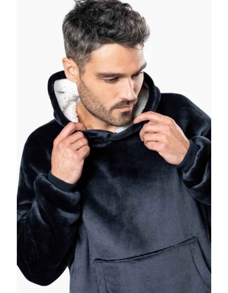 Pulover cu glugă din sherpafleece pentru casă